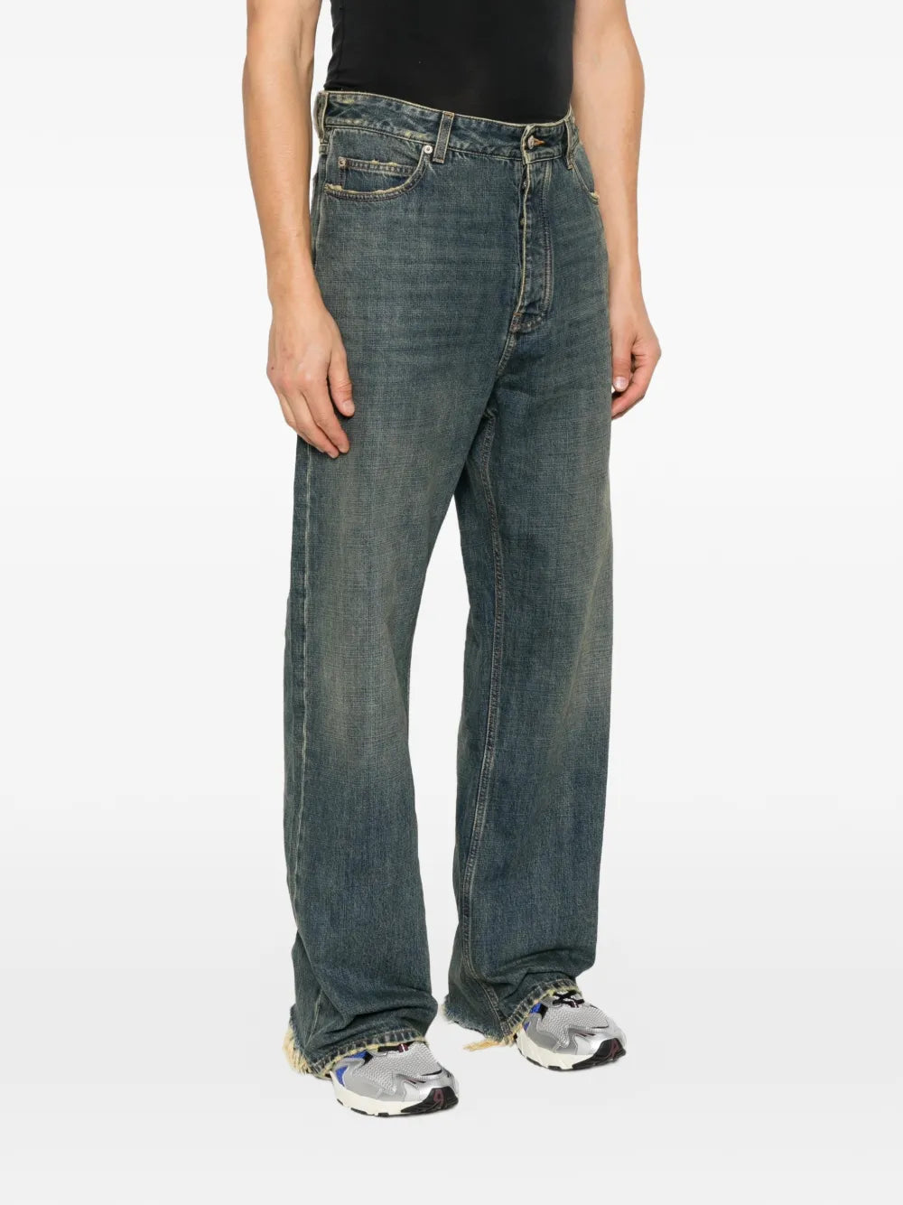 Weite Jeans im Distressed-Look