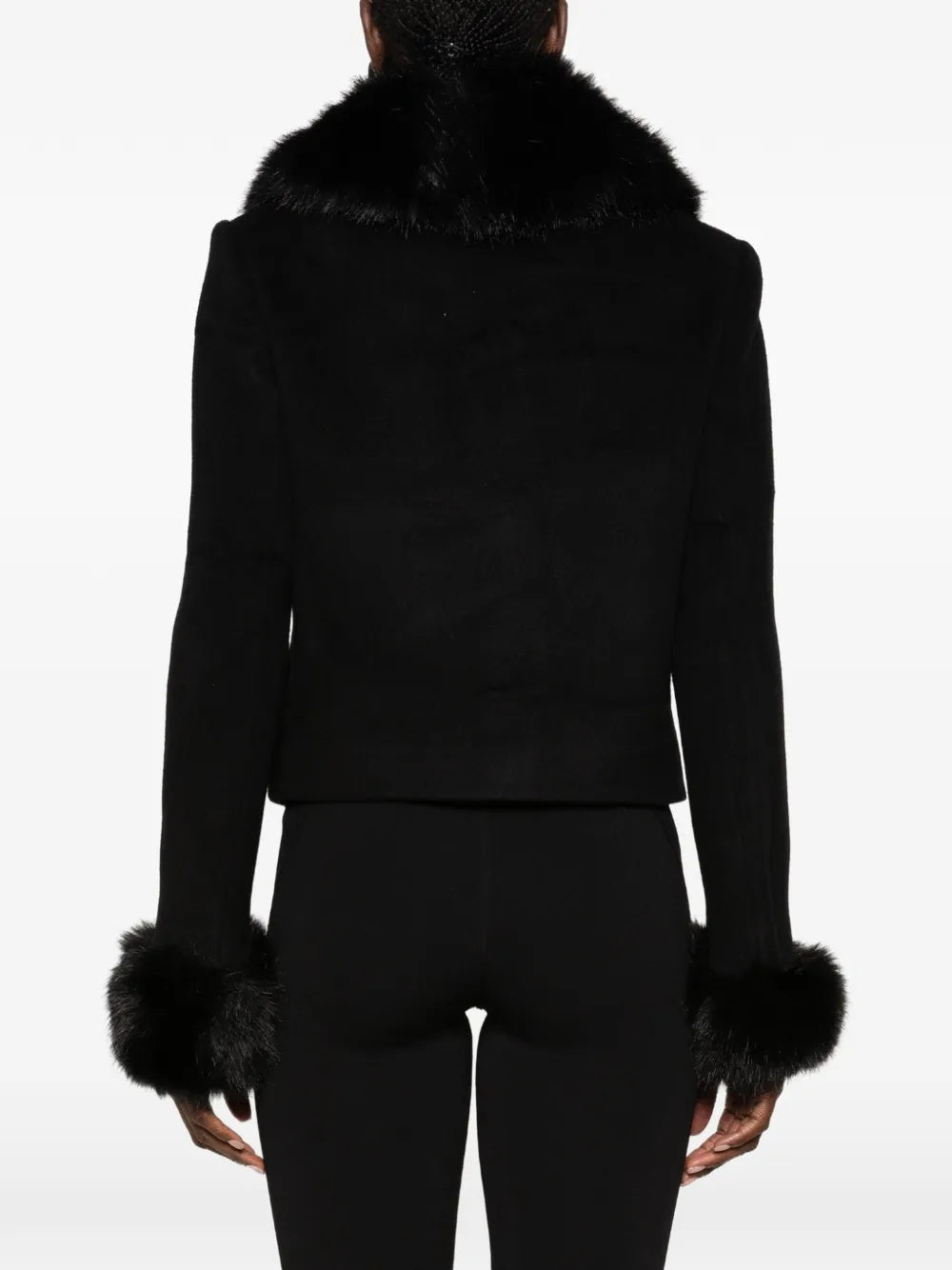Wolljacke mit Kunstfellbesatz