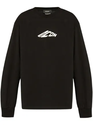 Long-sleeve shirt with logo print