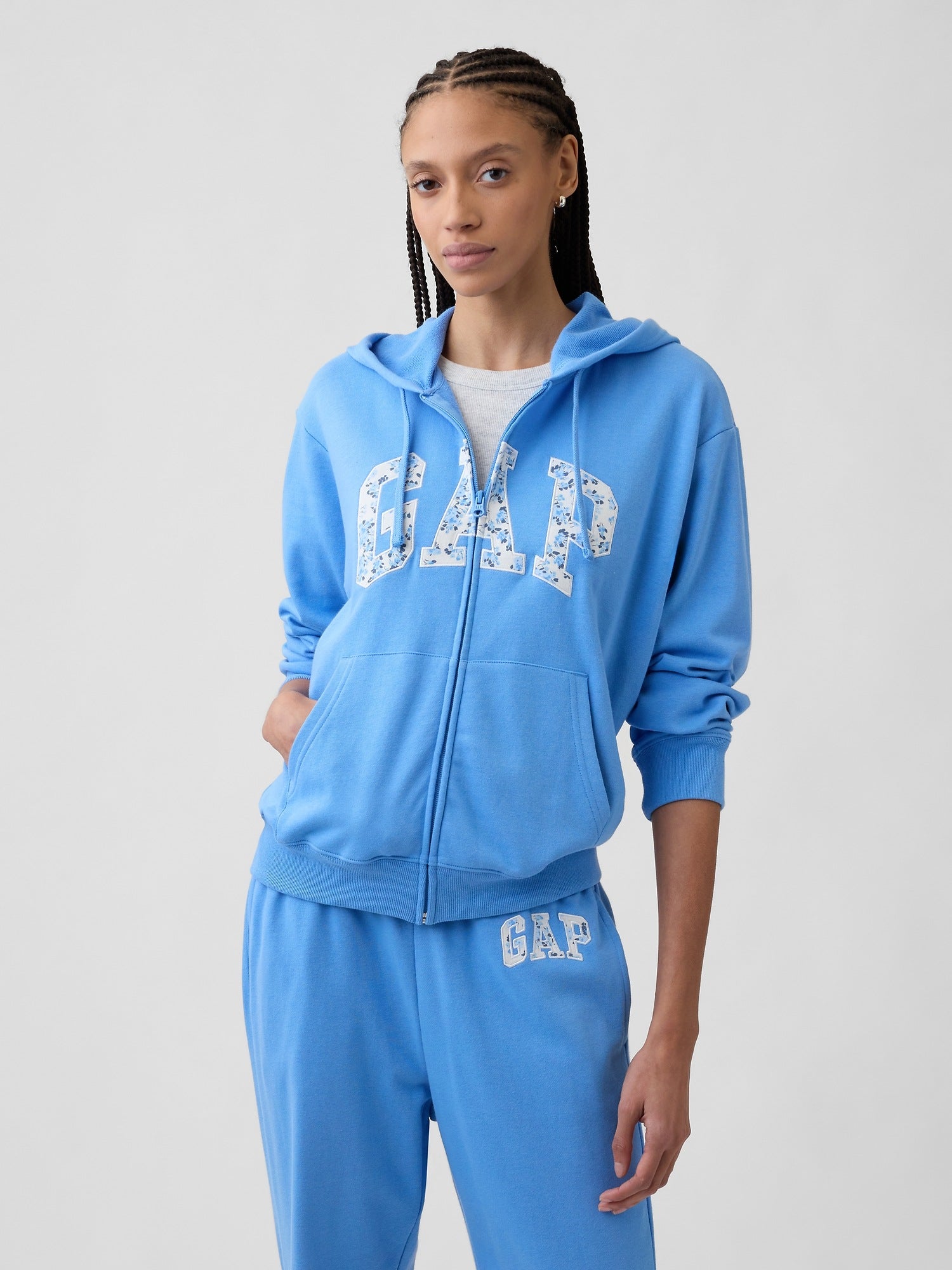 Hooded Sweatshirt Jacket with Logo