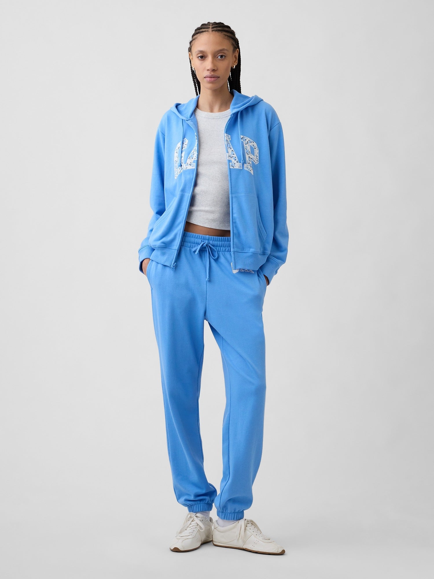 Hooded Sweatshirt Jacket with Logo