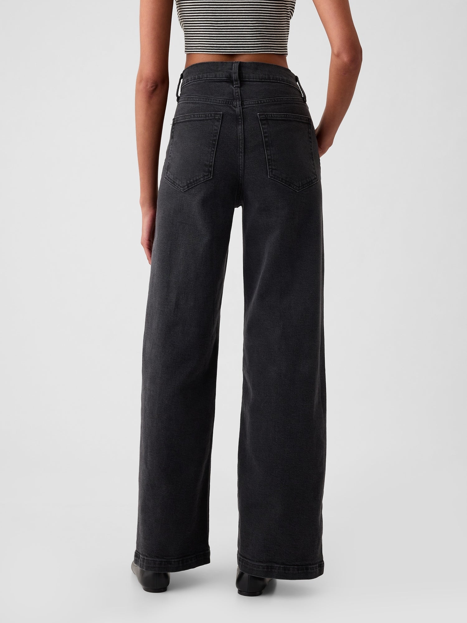 High Rise Stride Wide Jeans
